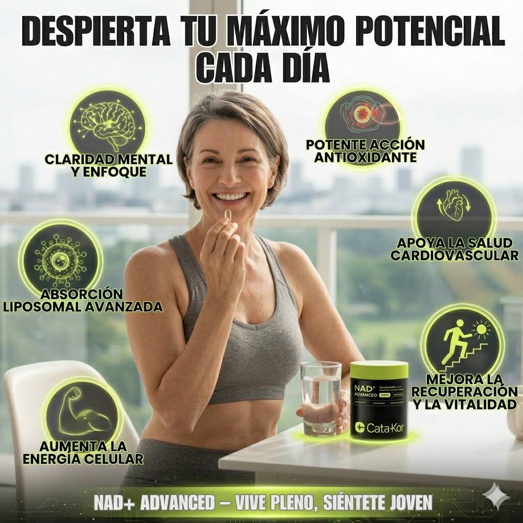 NAD Resveratrol Premium de Maxima Pureza con Tecnología Liposomal de absorción avanzada resultados en 15 Días Garantizados (CATA-KOR ADVANCED 60 capsulas)