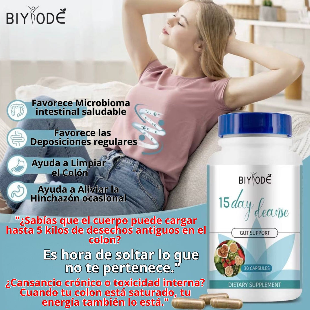 Quema Grasa Limpieza de Colon Sistema Digestivo Premium en 15 Días Garantizado 100% Organico (30 capsulas)