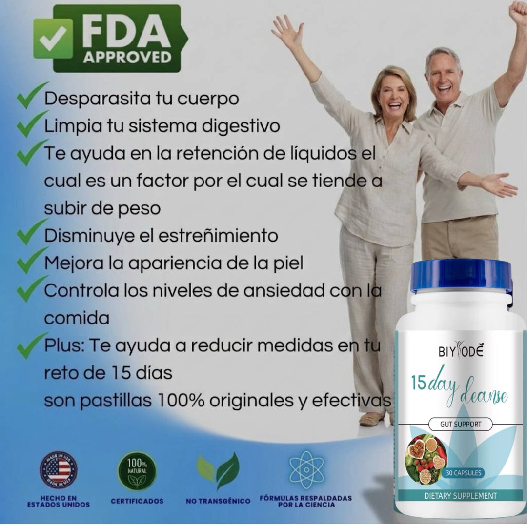 Quema Grasa Limpieza de Colon Sistema Digestivo Premium en 15 Días Garantizado 100% Organico (30 capsulas)