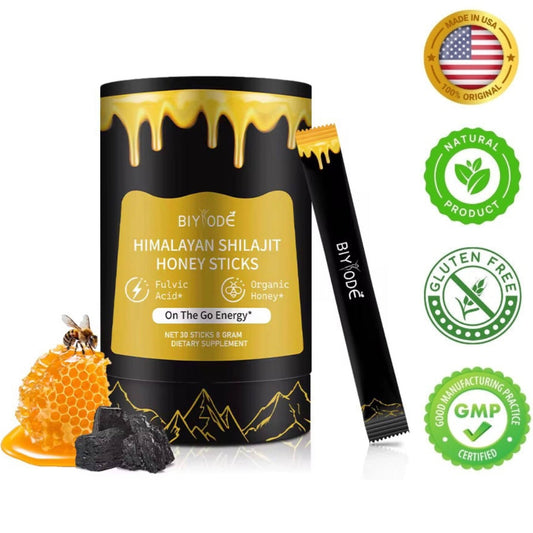 Resina de Shilajit 100% Pura del Himalaya combinada con Miel de Abeja de Turquia(30 sobrecitos)