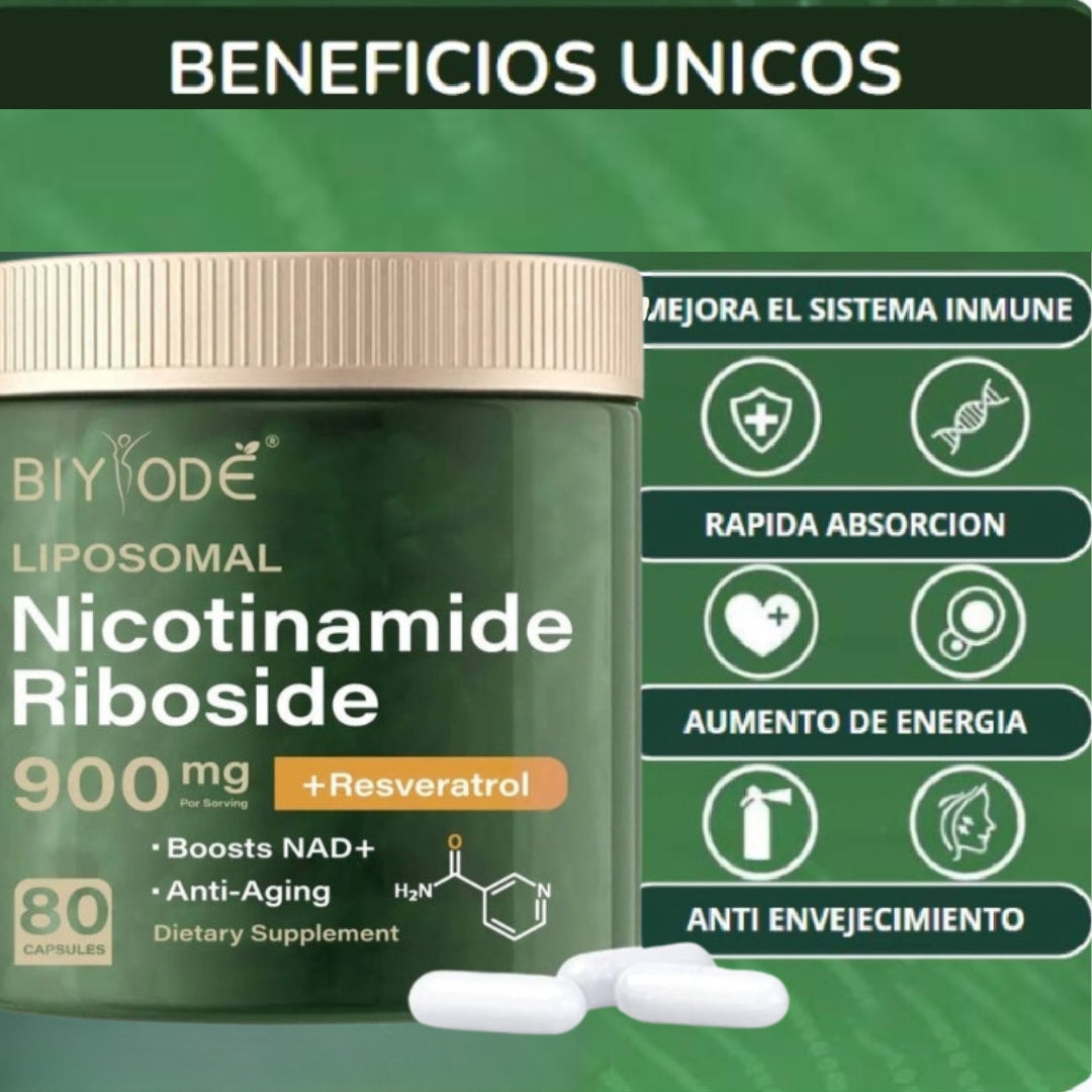 "Pack Rejuvenecimiento Premium 2X1" Suplemento NAD+ Resveratrol (Original 160 capsulas) Combinacion única Acelera resultados en solo 15 días