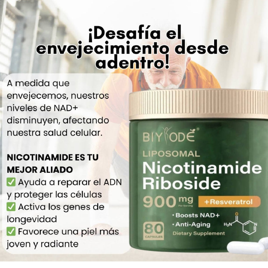 "Pack Rejuvenecimiento Premium 2X1" Suplemento NAD+ Resveratrol (Original 160 capsulas) Combinacion única Acelera resultados en solo 15 días